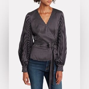 Intermix Jenna Printed Wrap Top, Size 0